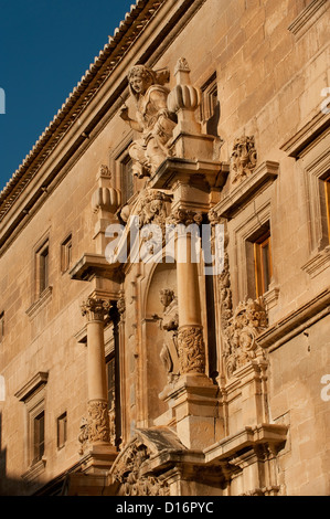 Hochschule von Santo Domingo Detail der Fassade, Provinz Alicante, Comunidad Valenciana, Spanien Stockfoto