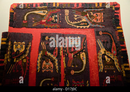 Paracas Textil Paracas Kultur 700BC 100AD Perú Stockfoto