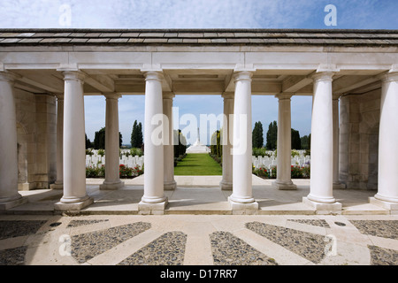 Commonwealth War Graves Kommission Tyne Kinderbett Cemetery für ersten Weltkrieg eine britische Soldaten in Passendale, Flandern, Belgien Stockfoto