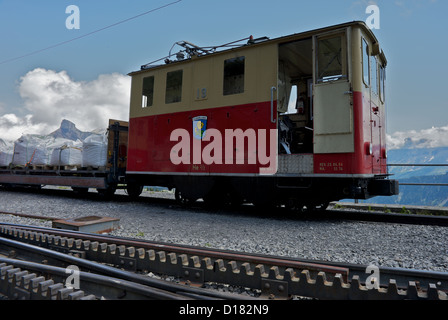 Schynige Platte Zahnrad-Lokomotiven Stockfoto