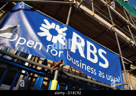 Ein Royal Bank of Scotland (RBS) Niederlassung in eine U.K.town. Stockfoto