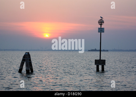 Sonnenuntergang, venezianische Lagune Stockfoto