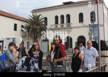 Isola di San Servolo. Eine kleine Insel und Heimat der Venice International University. Stockfoto