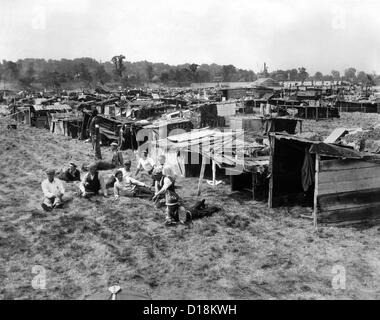 Lager der Bonus Armee Demonstranten in Washington DC. Die Anacostia Wohnungen wurde "Hoovertown" aus Materialien aufgeräumt Stockfoto