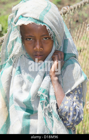 Afrika, Äthiopien, blauen Nil Porträt eines jungen Mädchens Stockfoto