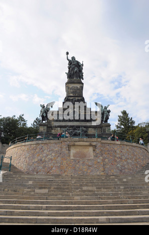 Rüdesheim Rhein, Niederwalddenkmal, UNESCO-Weltkulturerbestätten Oberes Mittelrheintal, Die Wacht am Rhein, Stockfoto