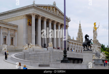 Österreich, Wien, Parlament, Parlamentsgebäude an der Wiener Ringstraße, Stockfoto
