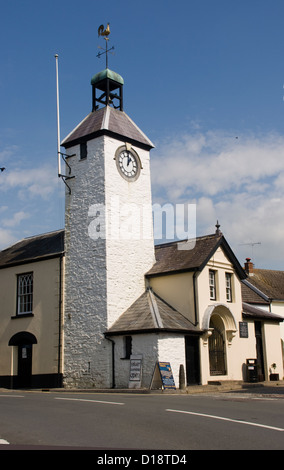 Rathaus Uhr Laugharne Carmarthenshire Wales UK; Stockfoto