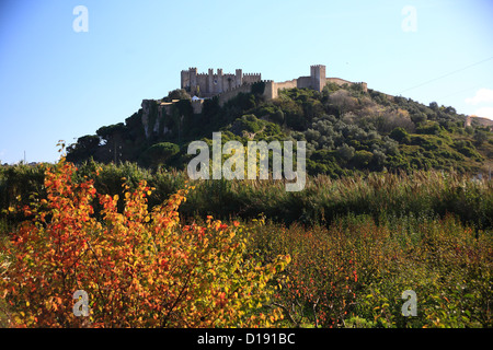 Obidos - mittelalterliche ummauerte Stadt Portugals, nördlich von Lissabon Stockfoto