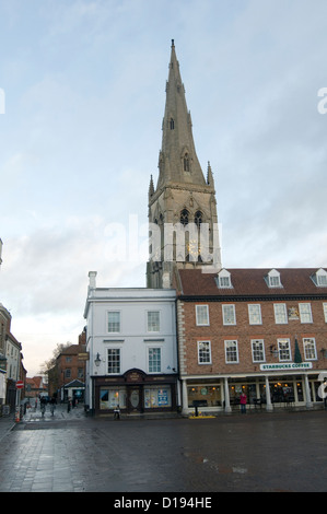 Marktplatz, Newark-on-Trent Stadtzentrum Zentrum St. Mary Magdalene uk Stockfoto