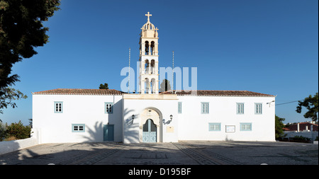 St Nicholas Cathedral, Spetses, ein ehemaliges Kloster und jetzt die Insel Kathedrale, befindet sich am Rande der Stadt Stockfoto