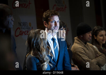 Oslo, Norwegen. 12.11.2012. Von links, Dichtung, Sarah Jessica Parker, Gerard Butler, Jennifer Hudson, Ne-Yo und Laleh während einer Pressekonferenz für das Friedensnobelpreis-Konzert in Oslo. Bildnachweis: Alexander Widding / Alamy Live News Stockfoto