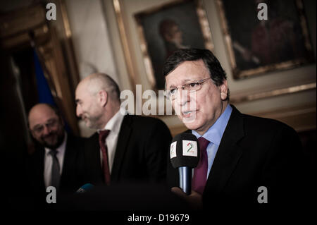 Oslo, Norwegen. 12.11.2012. Friedensnobelpreisträger Jose Manuel Barrosa trifft die Presse im norwegischen Parlament. Bildnachweis: Alexander Widding / Alamy Live News Stockfoto