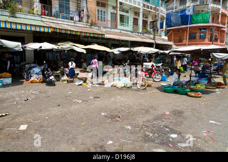 Typischer Markt Szene in Phnom Penh, Kambodscha Stockfoto