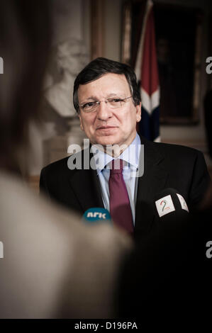 Oslo, Norwegen. 12.11.2012. Friedensnobelpreisträger Jose Manuel Barrosa trifft die Presse im norwegischen Parlament. Bildnachweis: Alexander Widding / Alamy Live News Stockfoto