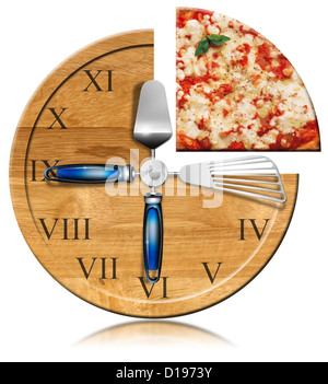 Pizza-Time - Clock Stockfoto