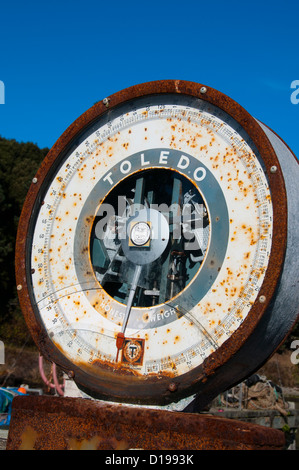 Alte verrostete rostigen Toledo Waage Stockfoto