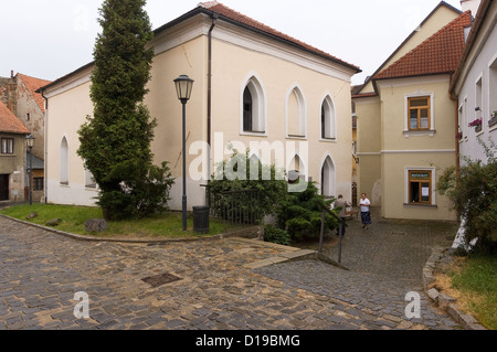 Elk188-3389 Tschechien, Trebic, jüdischen Ghetto, Front (alt) Synagoge, jetzt Hussitischen Kirche Stockfoto