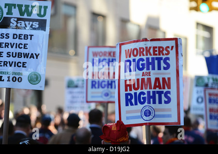 1. Mai Proteste am Union Square in New York Stockfoto