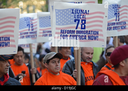 1. Mai Proteste am Union Square in New York Stockfoto