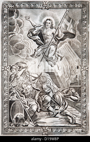 Slowakei - 1727: Auferstehung Christi. Lithographie Drucken im Missale Romanum im Jahr 1727 von Augustae Vindelicorum veröffentlicht. Stockfoto