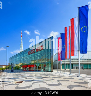 Westside von der neuen Messe Wien, Messe Wien (Deutsch), fordert einen Tag ohne Messeaktivitäten. Stockfoto