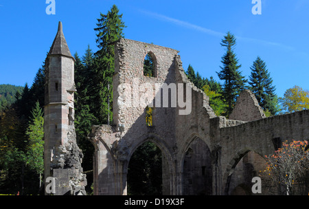 Schwarzwald Heiligen überhaupt in den Herbst, bunten Herbstwald, Stiftsruine, Kirche, Kapelle, Schwarzwald Bei Allerheiligen Stockfoto