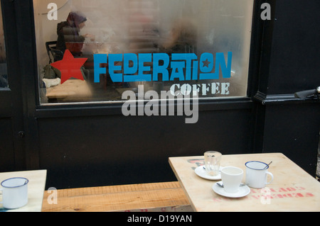 Föderation Café im Dorf Brixton, London Stockfoto