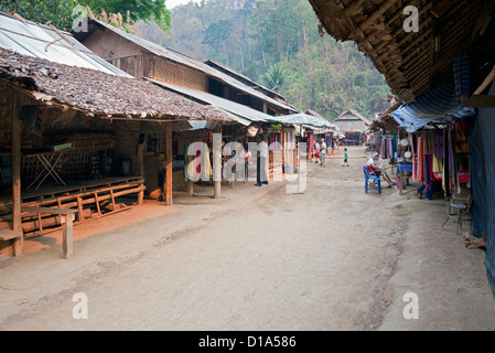 Kayan Minderheit Gruppe Dorf, Huai Seau Tao, Mae Hong Son Provinz, Thailand Stockfoto