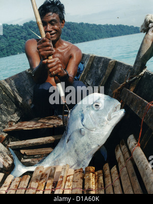 Dunung Makrelen mit seinem Speer gefangen im Moo Koh Surin Marine National Park an der Westküste von Thailand. Stockfoto