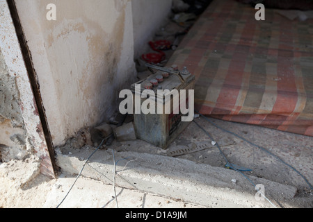 29. November 2012 - Aleppo, Syrien: Eine Batterie macht hausgemachte Raketen in Amaria eingerichtet. Stockfoto