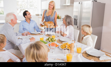 Mutter mit der Türkei Stockfoto