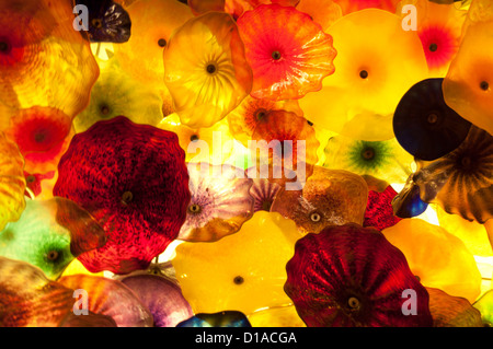 Chihuly geblasen Glaskunst Decke im Bellagio in Las Vegas. Stockfoto