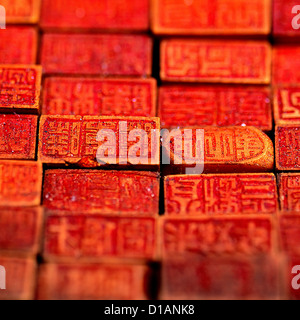 Traditionelle Stein nennen Koteletts In Panjiayuan Antique Market, Süd Chaoyang. Peking, China Stockfoto