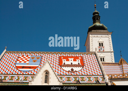 St. Markus-Kirche am Markusplatz. Zagreb, Kroatien Stockfoto