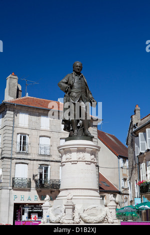 Statue zu widmen, Diderot, geboren in der Stadt von Langres, Haute Marne, Champagne-Ardenne, Frankreich Stockfoto