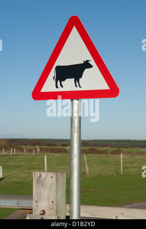 Britischen Autobahnen dreieckigen Schild Stockfoto