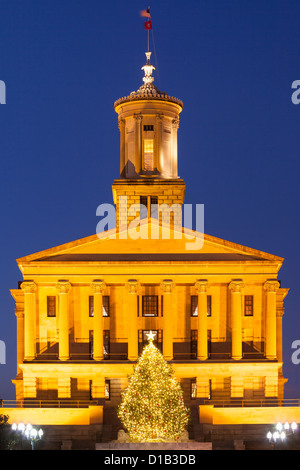 Weihnachtsbaum am Tennessee Capitol Nashville, Tennessee USA Stockfoto