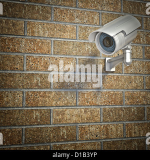 CCTV auf 3d Mauer Stockfoto
