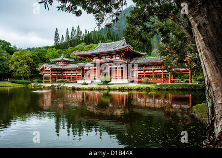 Byodo-In Tempel, Hawaii, Oahu Scenic buddhistischen Tal der Tempel Stockfoto