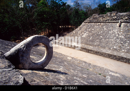 Gericht, Ballspiele, archäologischer Park, Maya-Ruinen von Copan. Honduras Stockfoto