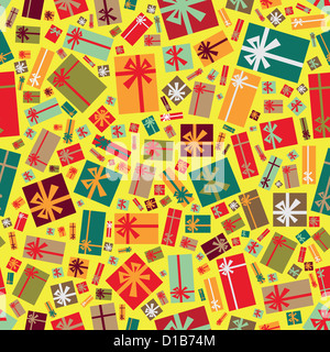 Bunte Geschenkpakete als nahtlose Hintergrund Stockfoto