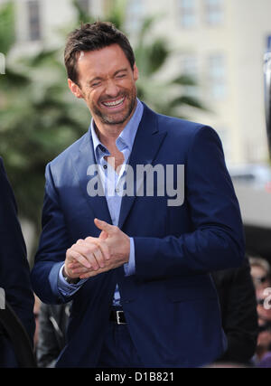 Hollywood, USA. 13. Dezember 2012. Schauspieler Hugh Jackman geehrt mit einem Stern auf dem Hollywood Walk of Fame, Hollywood, USA 13. Dezember 2012. Bildnachweis: Sydney Alford / Alamy Live News Stockfoto