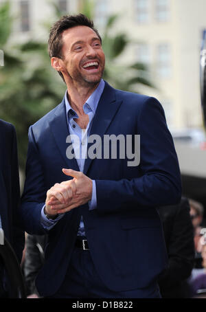 Hollywood, USA. 13. Dezember 2012. Schauspieler Hugh Jackman geehrt mit einem Stern auf dem Hollywood Walk of Fame, Hollywood, USA 13. Dezember 2012. Bildnachweis: Sydney Alford / Alamy Live News Stockfoto