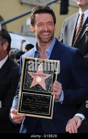 Hollywood, USA. 13. Dezember 2012. Schauspieler Hugh Jackman geehrt mit einem Stern auf dem Hollywood Walk of Fame, Hollywood, USA 13. Dezember 2012. Bildnachweis: Sydney Alford / Alamy Live News Stockfoto