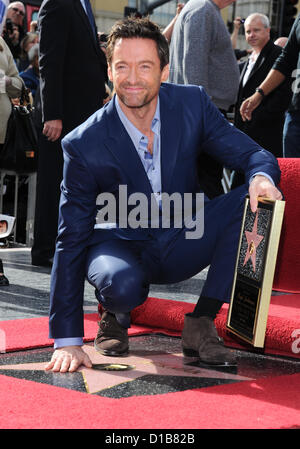 Hollywood, USA. 13. Dezember 2012. Schauspieler Hugh Jackman geehrt mit einem Stern auf dem Hollywood Walk of Fame, Hollywood, USA 13. Dezember 2012. Bildnachweis: Sydney Alford / Alamy Live News Stockfoto