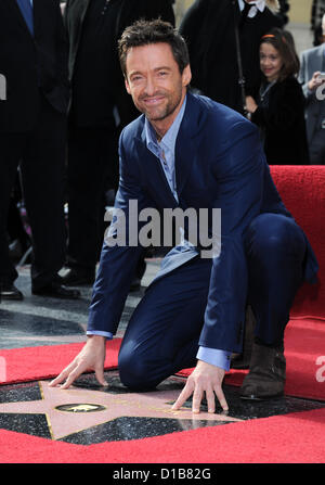 Hollywood, USA. 13. Dezember 2012. Schauspieler Hugh Jackman geehrt mit einem Stern auf dem Hollywood Walk of Fame, Hollywood, USA 13. Dezember 2012. Bildnachweis: Sydney Alford / Alamy Live News Stockfoto