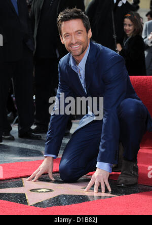 Hollywood, USA. 13. Dezember 2012. Schauspieler Hugh Jackman geehrt mit einem Stern auf dem Hollywood Walk of Fame, Hollywood, USA 13. Dezember 2012. Bildnachweis: Sydney Alford / Alamy Live News Stockfoto