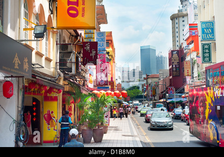 Geschäftige Chinatown Straße in KL. Kuala Lumpur Stockfoto