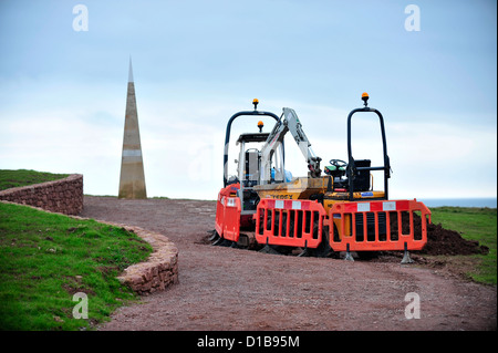 Die Geoneedle an Orcombe Stelle mit Neuland arbeitet immer konstruiert - Exmouth, Devon Stockfoto